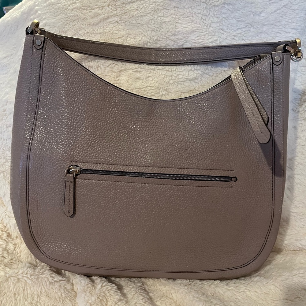 Kate Spade Soft Taupe Hobo Shoulder Bag . Cherry bag charm included 101/2x121/2 - Picture 4 of 16